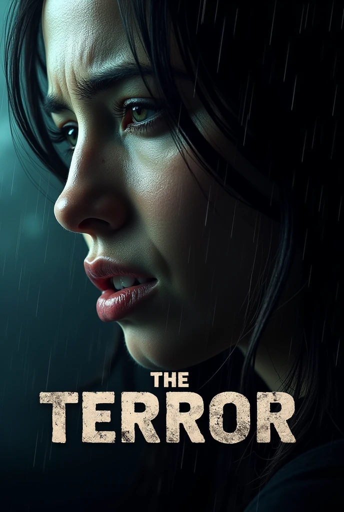 A powerful, realistic, high-quality and professional-looking movie poster with the title "THE TERROR" images and title must be bold and visible.