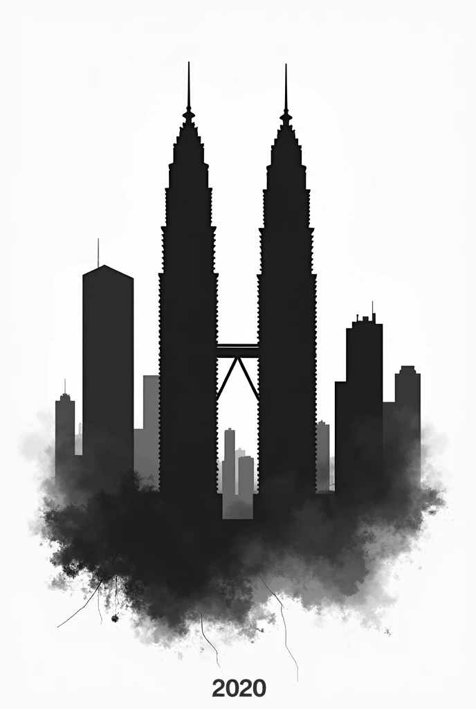 Drawing of Poster for Malaysia independence day without colour