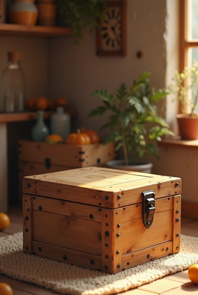 Happy Rustic Wooden Box