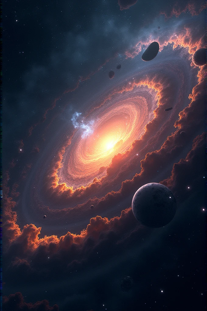 Cosmic galaxy with black background