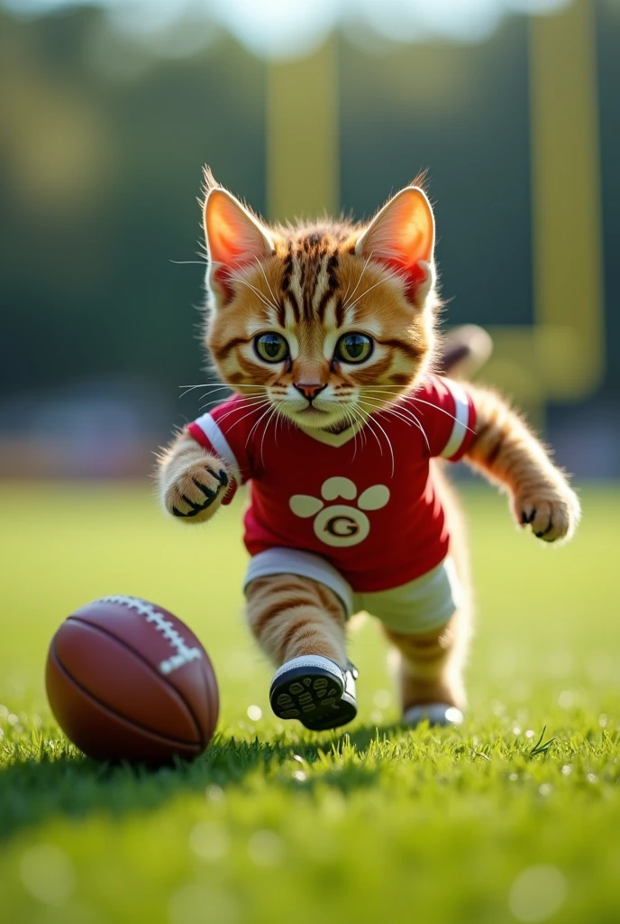 Cat playing football frame 16:9