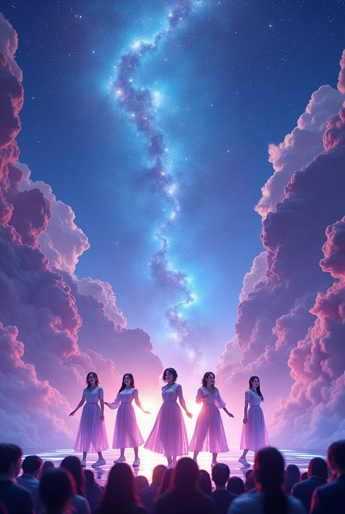 A k-pop girl group, Starlight (Yuna, Miyu, Lia, Sora and Ning) perform Cosmic Love at M Countdown