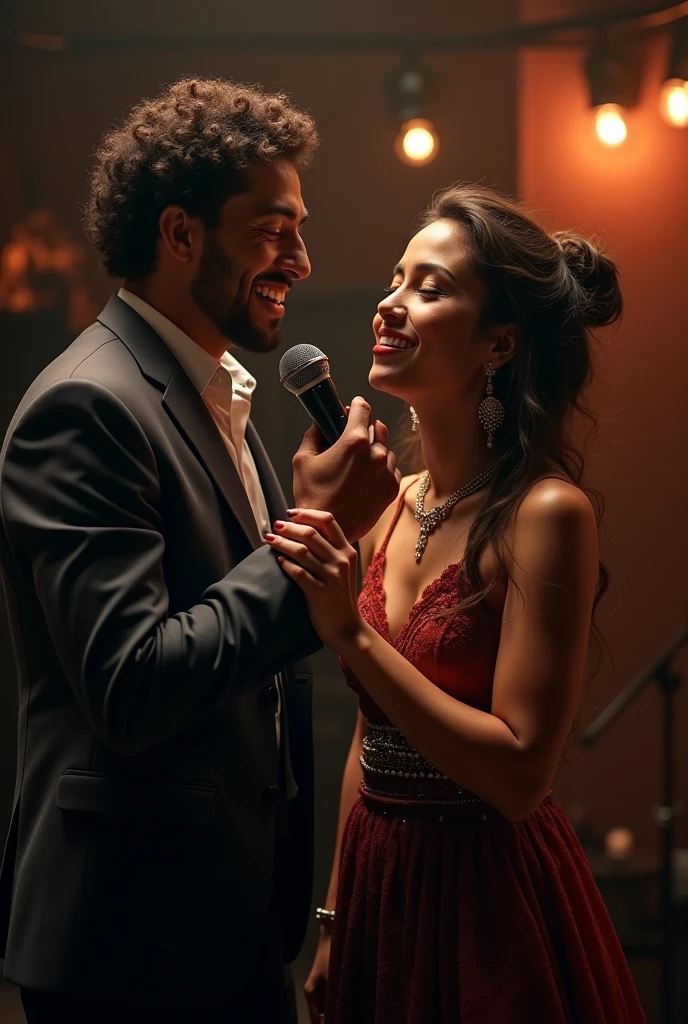 Foreign soul singers singing a duet