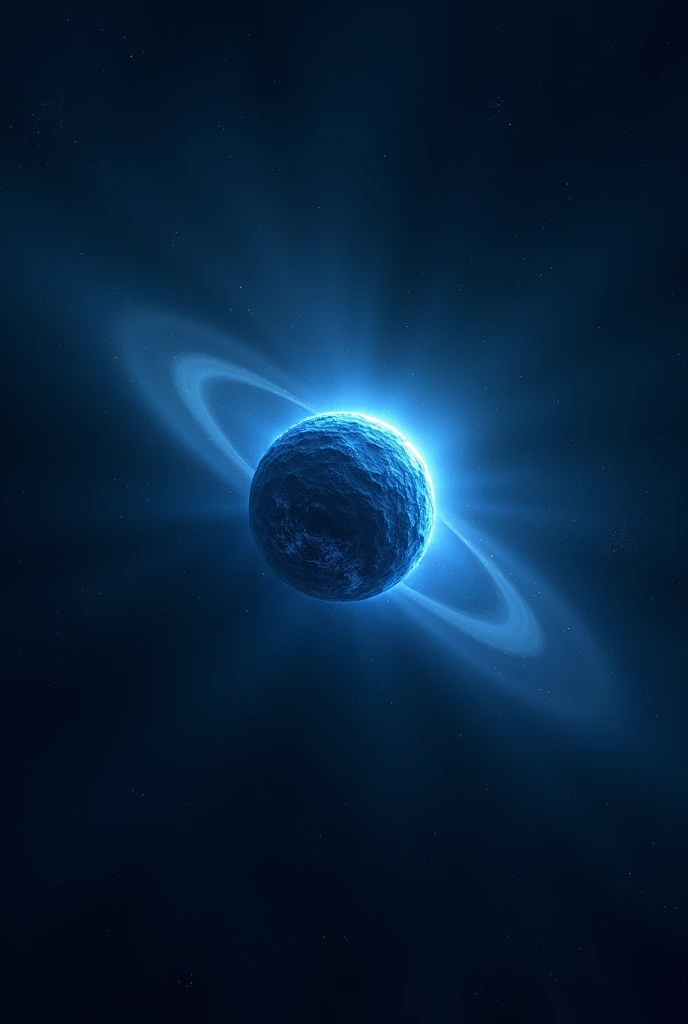 Create an image over a blue dwarf planet