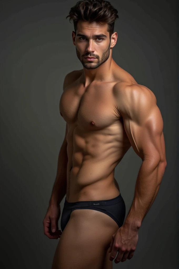 Sexy gay man in thong underwear