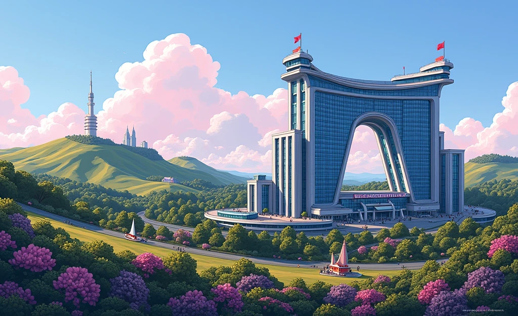 Cartoon Style,Beijing CCTV Building,landscape