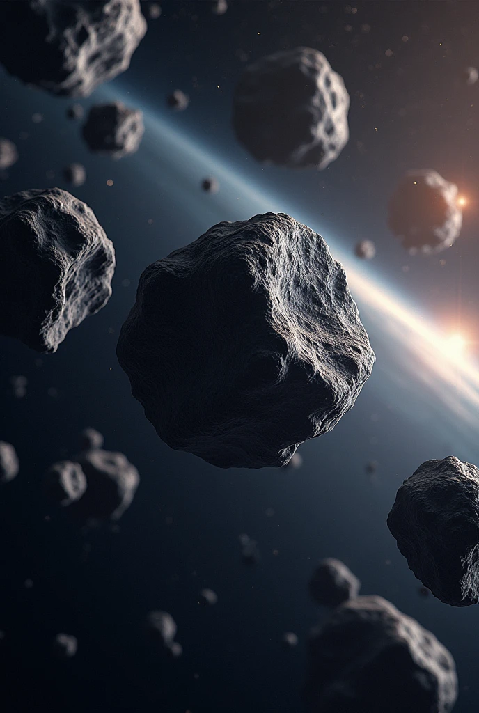 Create a picture of the main belt comets in the asteroid belt between Mars and Jupiter