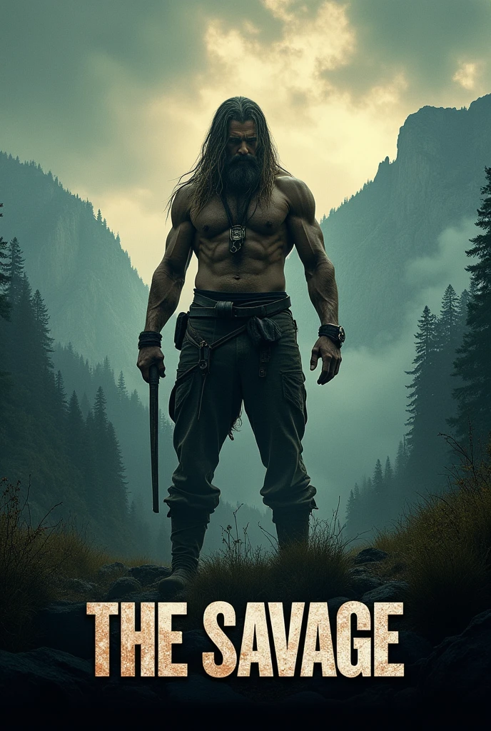 A powerful, realistic, high-quality and professional-looking movie poster with the title "THE SAVAGE" images and title must be bold and visible.
