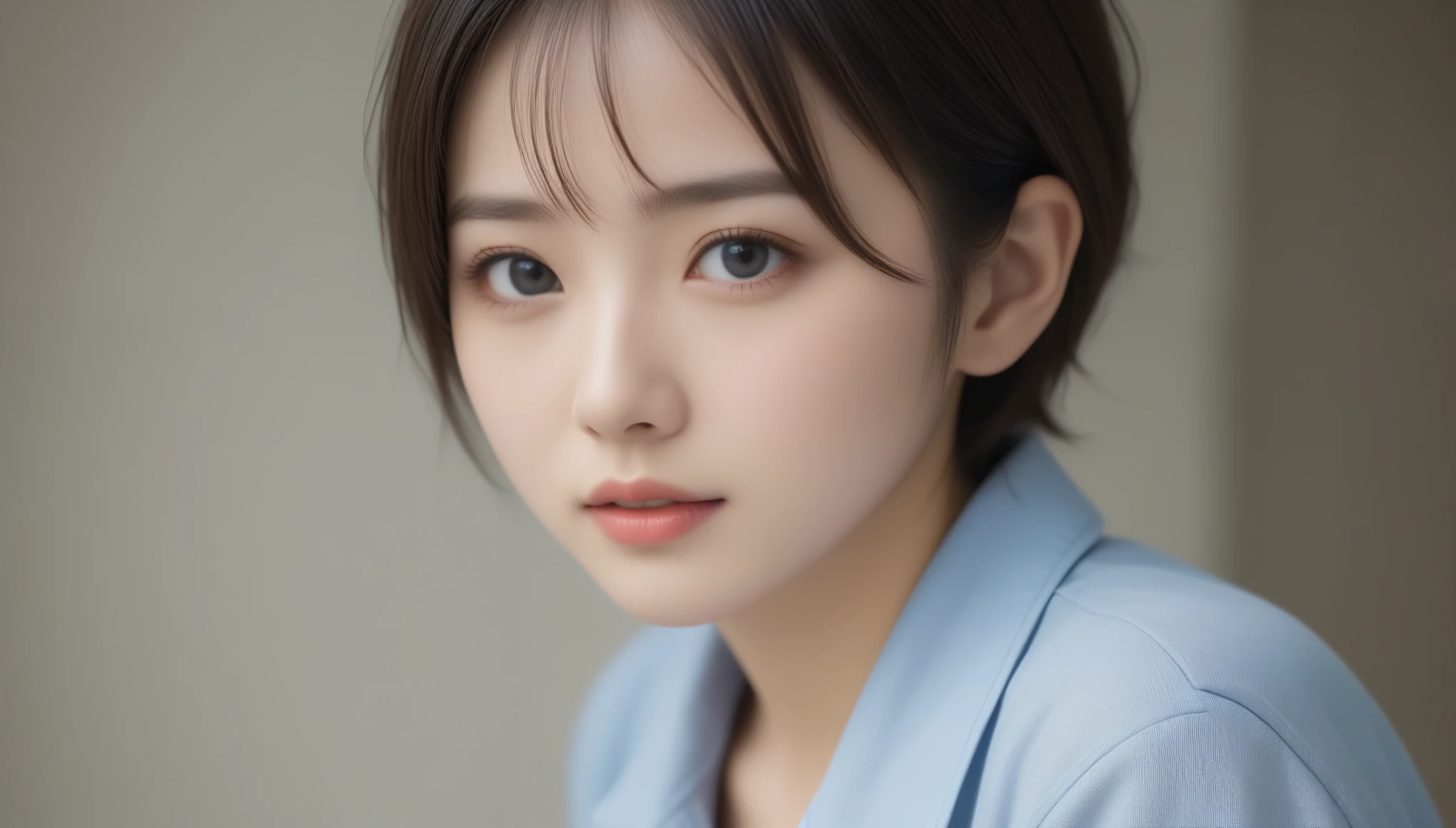 8k, Ultra-high resolution, Highest quality, masterpiece, 三分割法によるphotograph,Surreal, photograph, 1 , (:1.3), cute, cute顔, 細部までBeautiful Eyes, 細かくdetailedに,masterpiece,One Girl:1.2,Japanese women,Young Wife,cowboy shot,glaring,Black short hair,messy hair,(Dirty work clothes:1.3),Staring through the wire mesh,Blue Collar,Factory wall,heavy rain,(Beautiful attention to detail),Subtle details, detailedな顔,anger,Attractive eyes,(ポートレートphotograph:1.4),(Photorealistic images:1.4),Fantasy art,(Beautiful Face:1.4),美しくAttractive eyes、Beautiful Eyes、Grayscale 16Bits,(Tight waist:1.4)、(Beautiful with perfect body proportions:1.4),Pink Lips,Looking at the audience,(((Ideal body type))),A-cup small breasts :2,、Portraiture:2、Perfect Anatomy、鮮明なdetailed、detailed,Fashion magazine cover,Thin lips,完璧でBeautiful Face ,完璧でcute顔, Skin with attention to detail, Perfect limbs、Narrow waist,Surreal,Light and shadow,backlighting