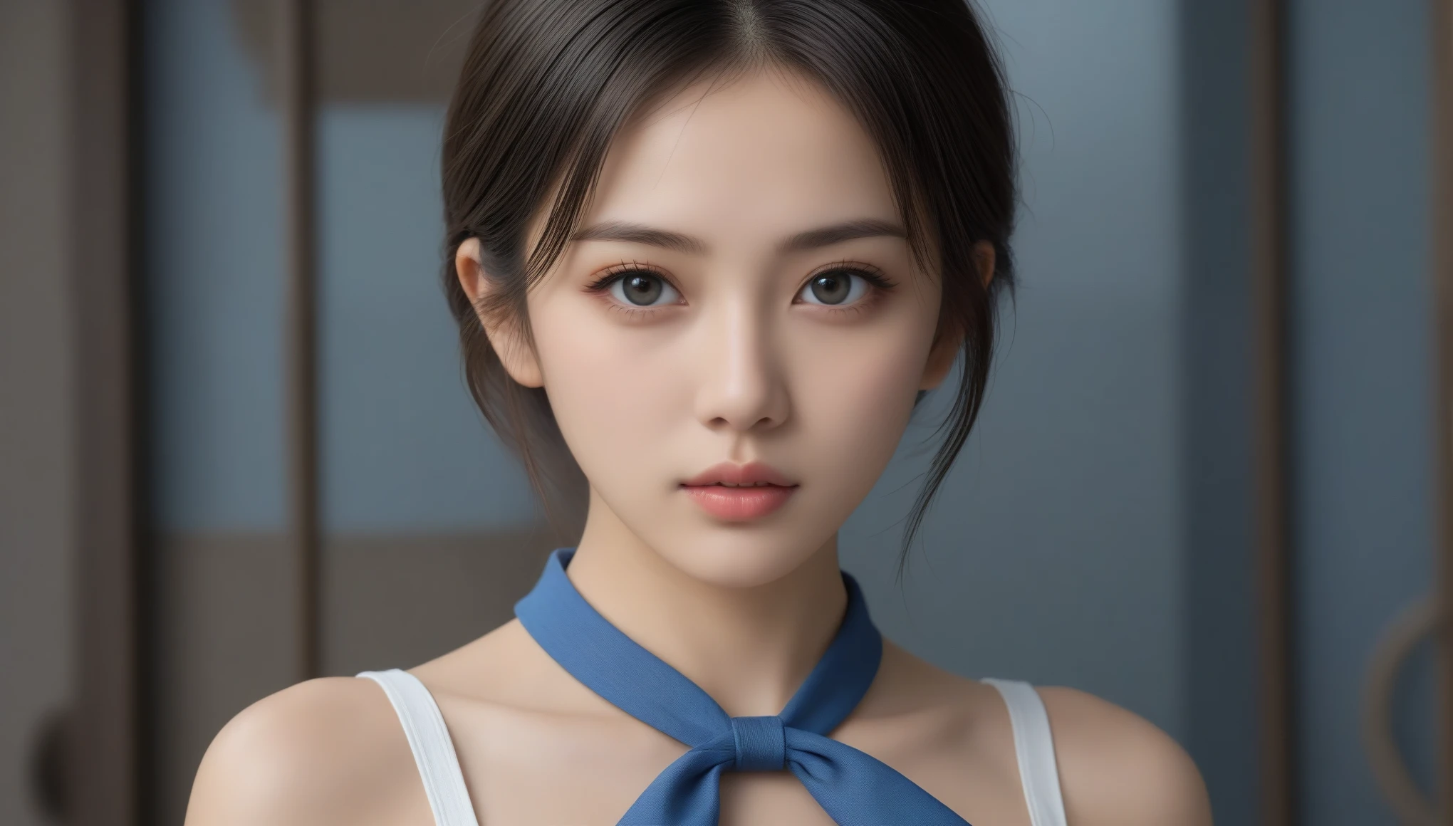 8k, Ultra-high resolution, Highest quality, masterpiece, 三分割法によるphotograph,Surreal, photograph, 1 , (:1.3), cute, cute顔, 細部までBeautiful Eyes, 細かくdetailedに,masterpiece,One Girl:1.2,Japanese women,Young Wife,cowboy shot,glaring,Black short hair,messy hair,(Dirty work clothes:1.3),Staring through the wire mesh,Blue Collar,Factory wall,(Beautiful attention to detail),Subtle details, detailedな顔,anger,Attractive eyes,(ポートレートphotograph:1.4),(Photorealistic images:1.4),Fantasy art,(Beautiful Face:1.4),美しくAttractive eyes、Beautiful Eyes、Grayscale 16Bits,(Tight waist:1.4)、(Beautiful with perfect body proportions:1.4),Pink Lips,Looking at the audience,(((Ideal body type))),A-cup small breasts :2,、Portraiture:2、Perfect Anatomy、鮮明なdetailed、detailed,Fashion magazine cover,Thin lips,完璧でBeautiful Face ,完璧でcute顔, Skin with attention to detail, Perfect limbs、Narrow waist,Surreal,Light and shadow,darkness