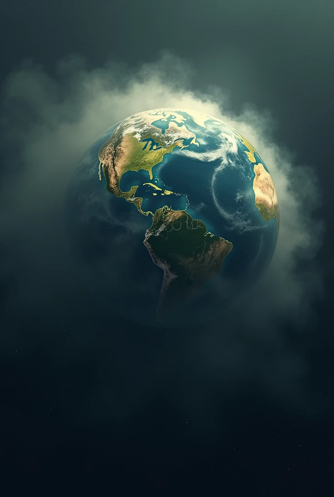 Generates an image of the earth being too polluted by the atmosphere