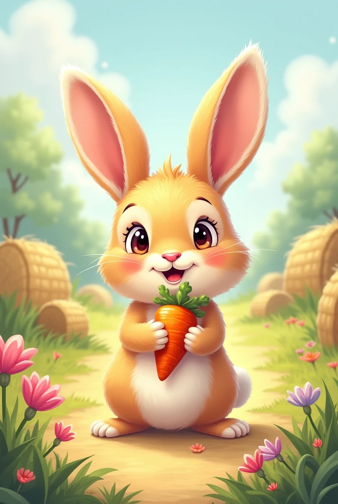 Oh, little bunny, soft and sweet,
With your furry paws and your tiny feet.
You nibble on carrots, munch on hay,
And hop, hop, hop, the whole day away!