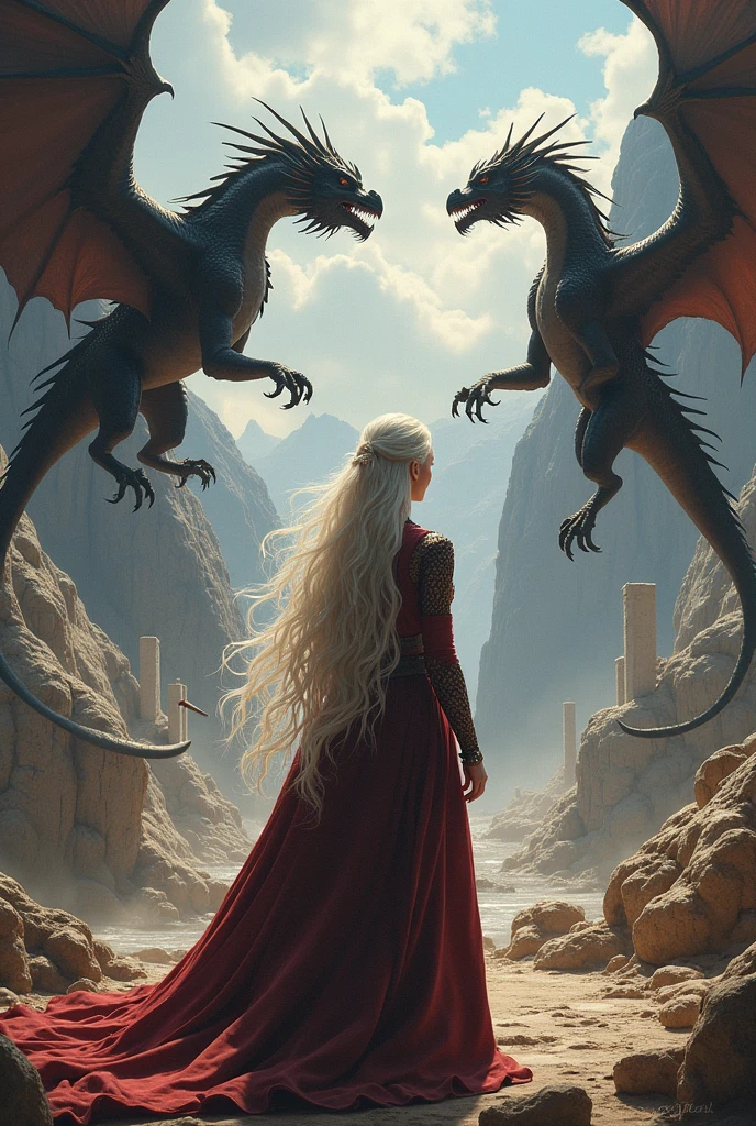 Dragons and Daenarys making an invitation to enter a big event