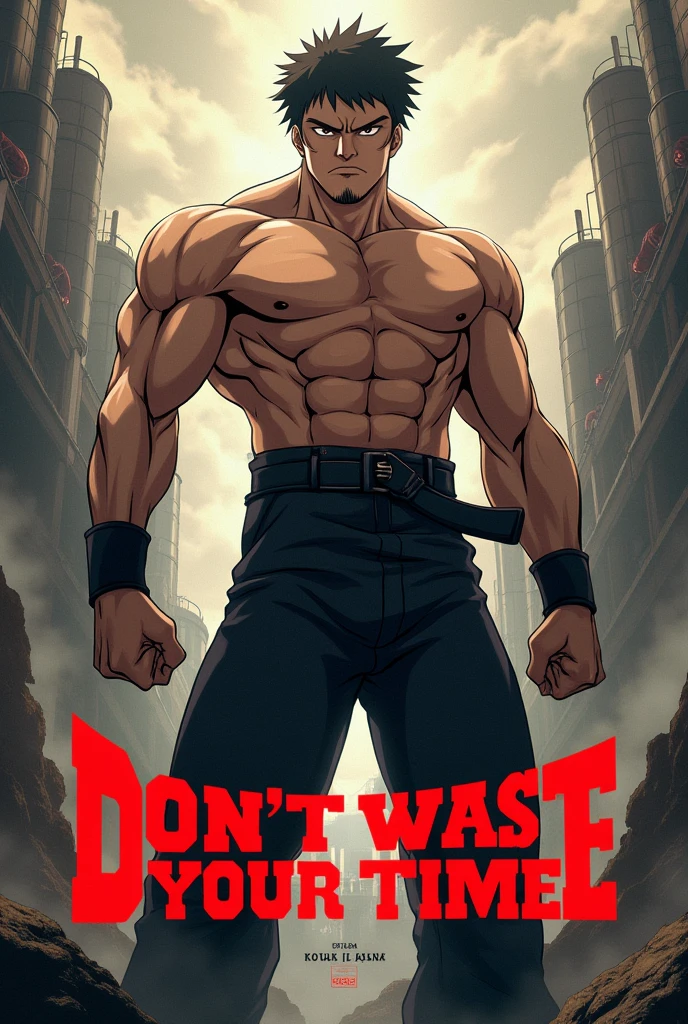 Baki hanma anime with a quote "don't waste your time  " Written on front 