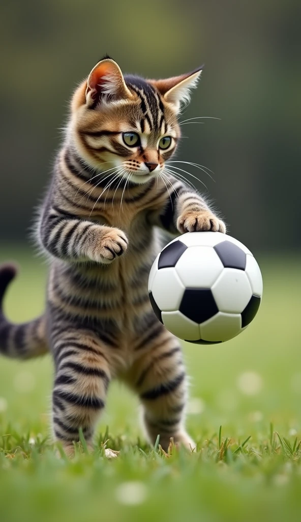 Cat playing football image size [9:16]
