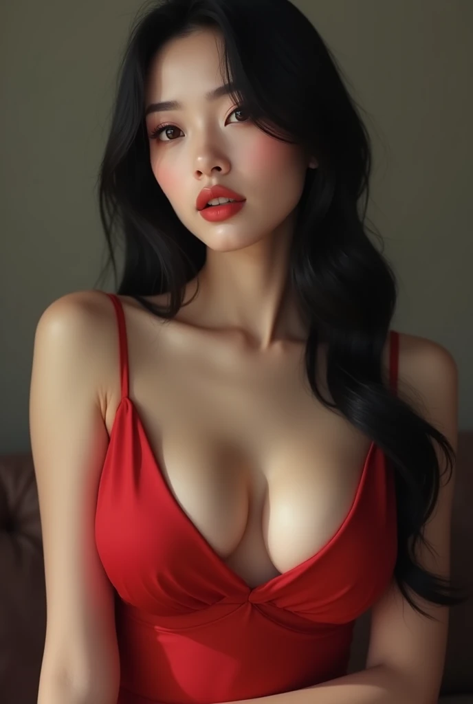 Chinese lady with sexy crop top dress showing her deep navel.