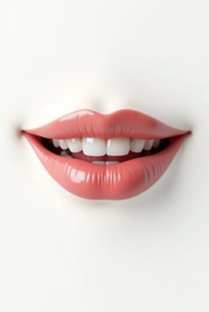 smiling lip with white background