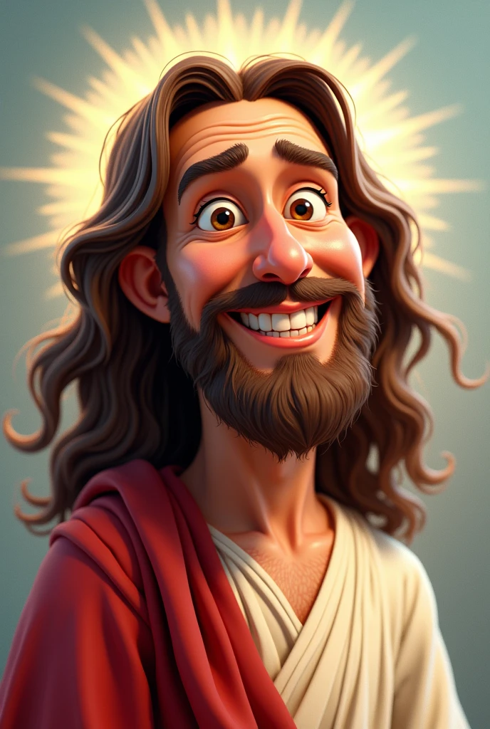 Make me a nice animated caricature of Jesus Christ