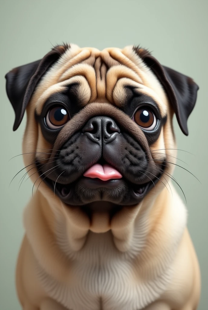A human woman with pug features
