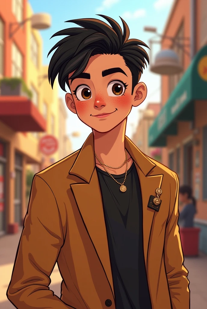 Kayden Cooper (18 ans
Apparence : Peau blanche, cheveux noirs, yeux marron.
Personnalité : stylé et charmant pixar 2d