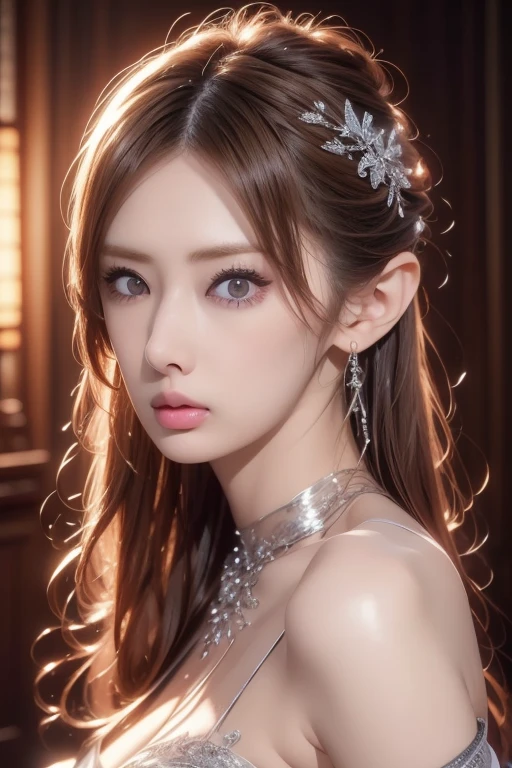 High-quality work,Realistic works,Super premium graphics,8K HD CG works,high quality graphics,High-definition and exquisite CG works,10x pixels,Ultra-fine details:1.1,Advanced technical details:1.1Realistic photo effects,Interior lighting effects:1.5,natural soft light:1.5. Light effect(Virtual light effects:1.8),Ultra-high resolution,shining dress,Cang,silber hair,transparenthair,high detailed hair(Quality hair details:1.1)Clear eyes,Double eyelids look good,Sharp eye makeup, Create exquisite eyelash makeup, tthin eyebrows, Ultra-detailed eyes,a tall nose, lovely red lips, rosey cheeks, With delicate makeup on her face , pretty face, The face shape is perfectly proportioned,(Advanced facial details:1.1)"((Hyper-realistic)) cyborg, Sorayama-esque, ((glossy chrome body)), ((translucent glass limbs)), leather outfit, ((girl with attitude)), dynamic lighting, intricate reflections, ((edgy cyberpunk atmosphere)).,Women's artwork,Dress full body video,Reality,Amazing Cleavage,My eyes are very bri、((random Hairstyle))、((random Camera angle))、(斜め上からのCamera angle)、hair accessory、Amethyst hair accessory、((Red and silver gradient hair))、(Whole body shot)、Tattoo on shoulder、(5 denier shiny black stockings)
(Lying down)、((Extend your arms towards the viewer))