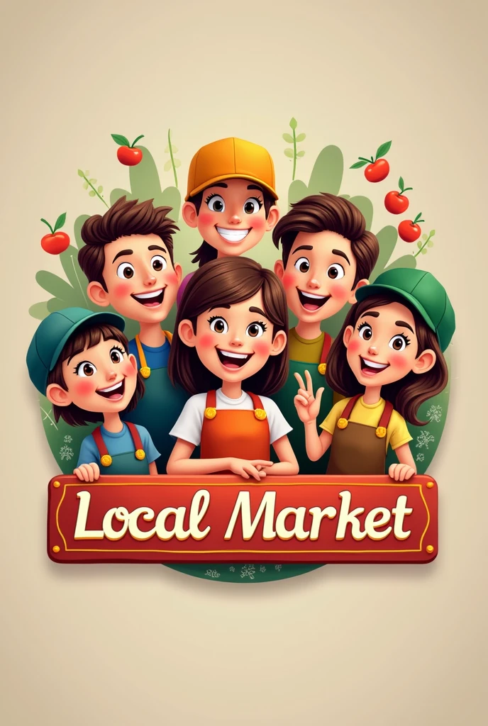 happy customers market profile logo https://www.instagramart.featuring/minimercadohoracerta/ no instagramart no estilo Disney Pixar
