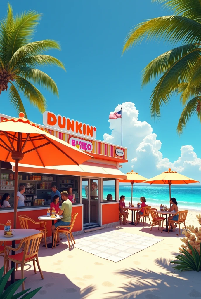 Summer beach coffee summer dunkin store