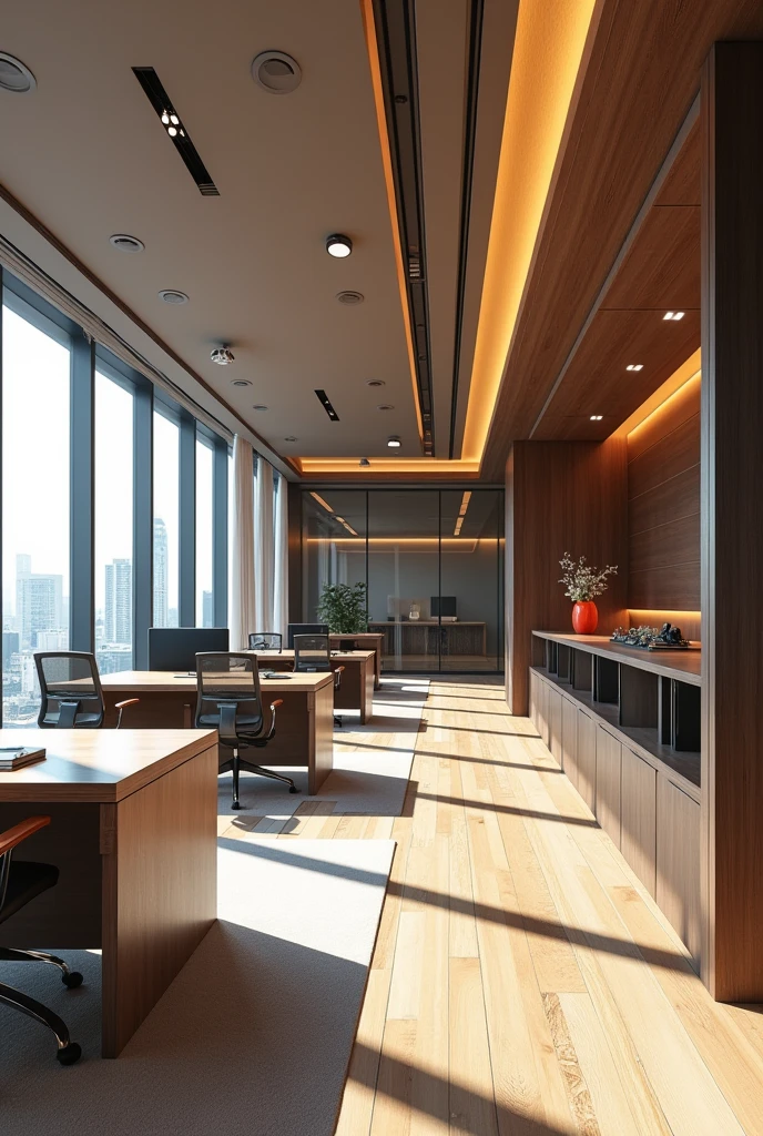 Architectural office design with all the furnitures, 3D image of V.M. GROUP LIMITED COMPANY DESIGN & BUILD