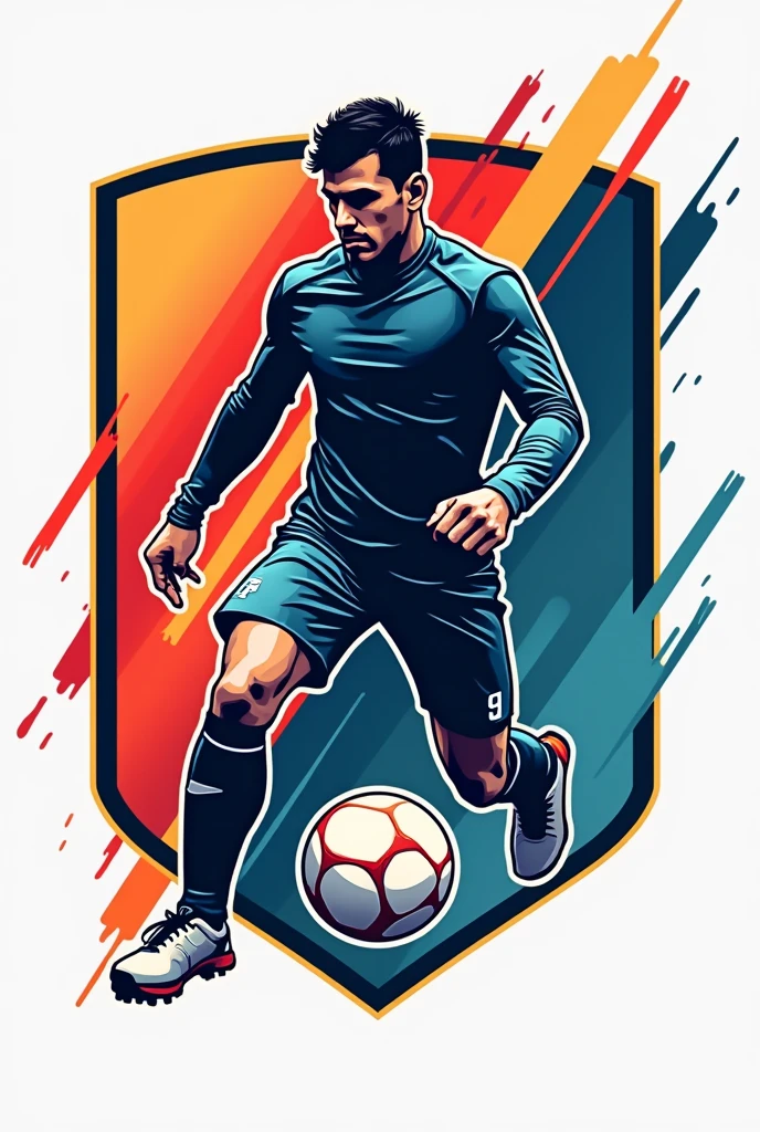 Create a futsal team crest with a jumpsuit 
