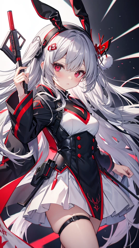 Bunny costume、Lady、Gray Hair、Red Eye、Reverse Bunny