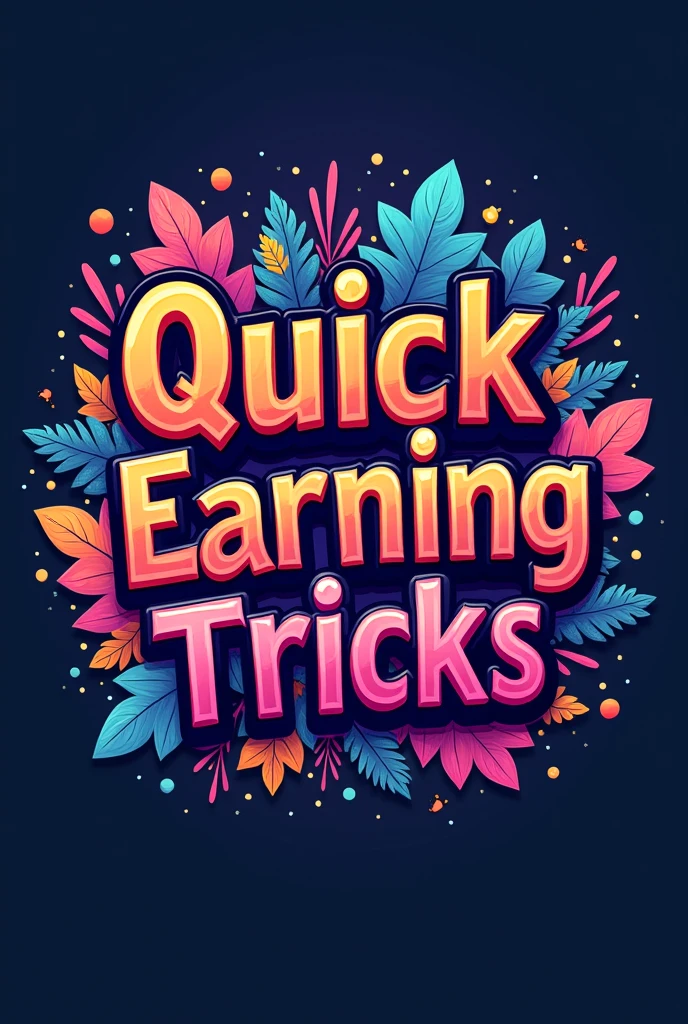 A beautiful coloring logo. QUICK EARNING TRICKS will be written inside it
