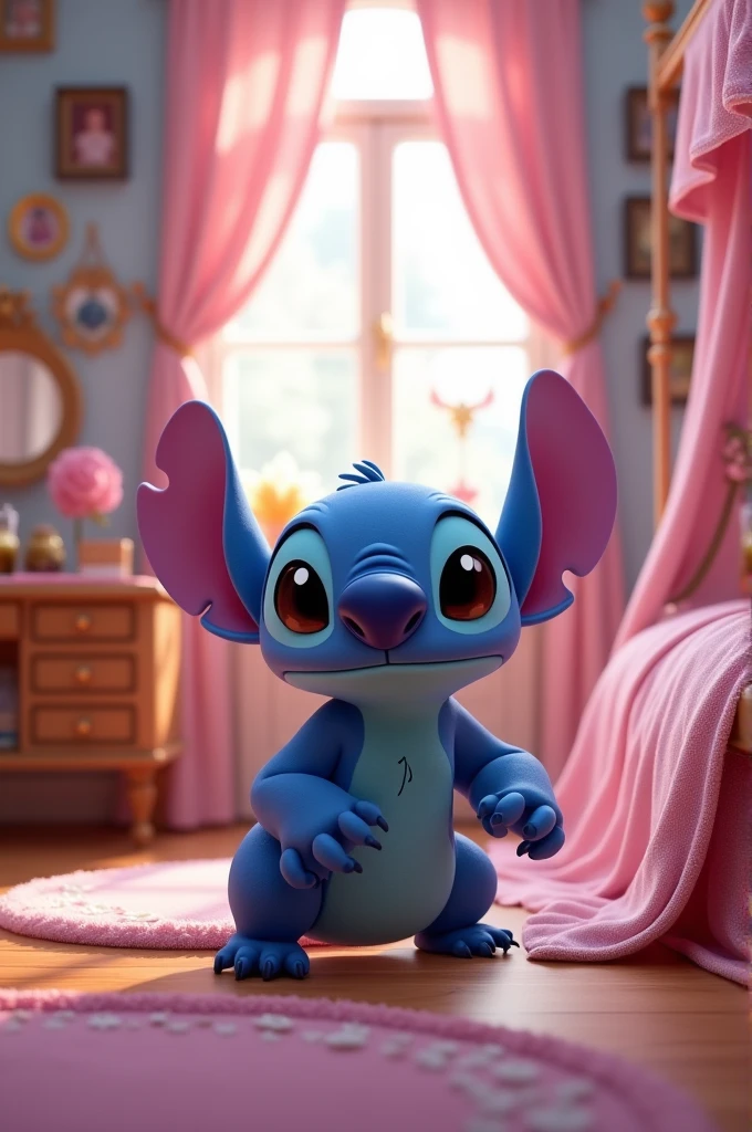 stitch in a princess room