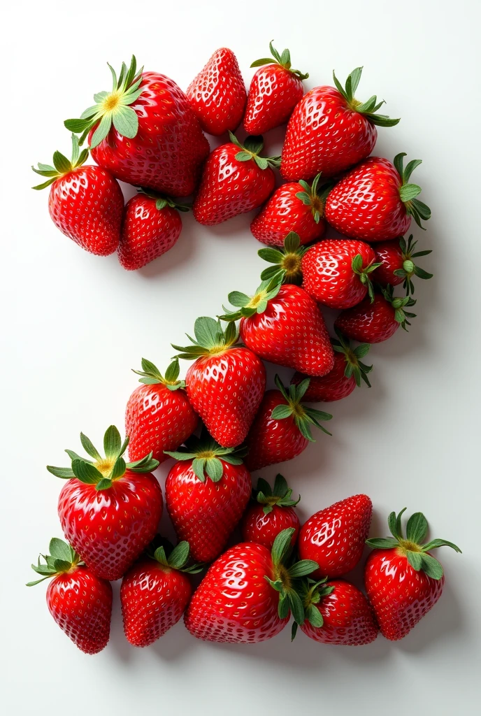 Number 2 made with strawberries, as natural as possible