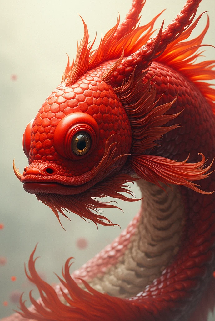 louhan fish super red dragon, big head, amazing photo