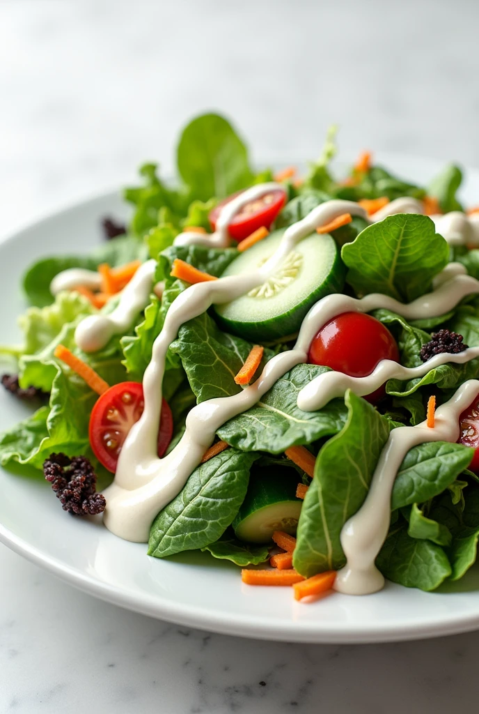 Salad with ranch sauce
