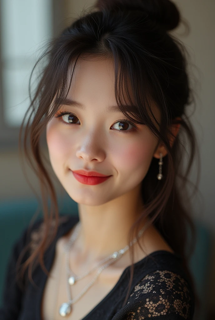 Table, la plus haute qualité, forme, very detailed, finement, high resolution, Background'8k screen, Perfect dynamic composition, beautiful and detailed,Random Mignon Hair,,Natural colored lips, Pose sexy audacieuse,ssmile、fille de 20 ans、Mignon、En regardant la caméra,Flou toujours l'background,Visage parfait et beau,Visage et silhouette minces,Big eyes、Se maquiller pour une fille,petit visage,shooting'down、ssmile,Blurred background,Elegant female face、cyberpunk fashion、ssmile、Changer de pose au hasard、Randomly change the'angle et la position de prise de vue、une personne