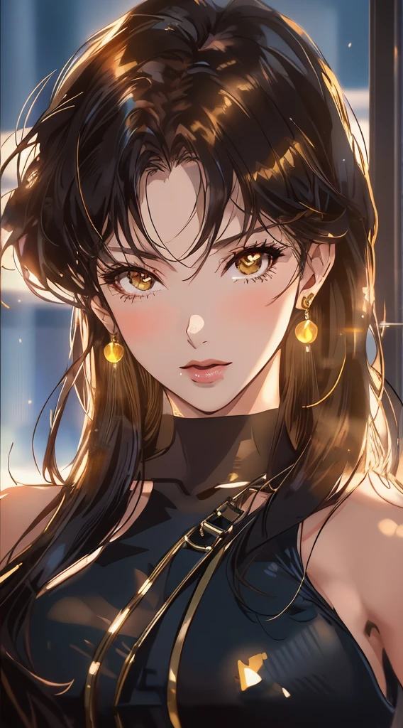 arafed image of a sexy couple posing together in a window, seductive tifa lockhart portrait, tifa, tifa lockhart, tifa lockheart, tifa lockhart portrait, glamorous tifa lockheart, portrait of tifa lockhart, tifa lockhart with Black and Gold hair, range murata and artgerm, 8k high quality detailed art