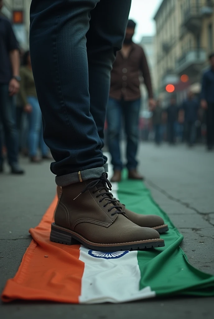 Indian flag under foot