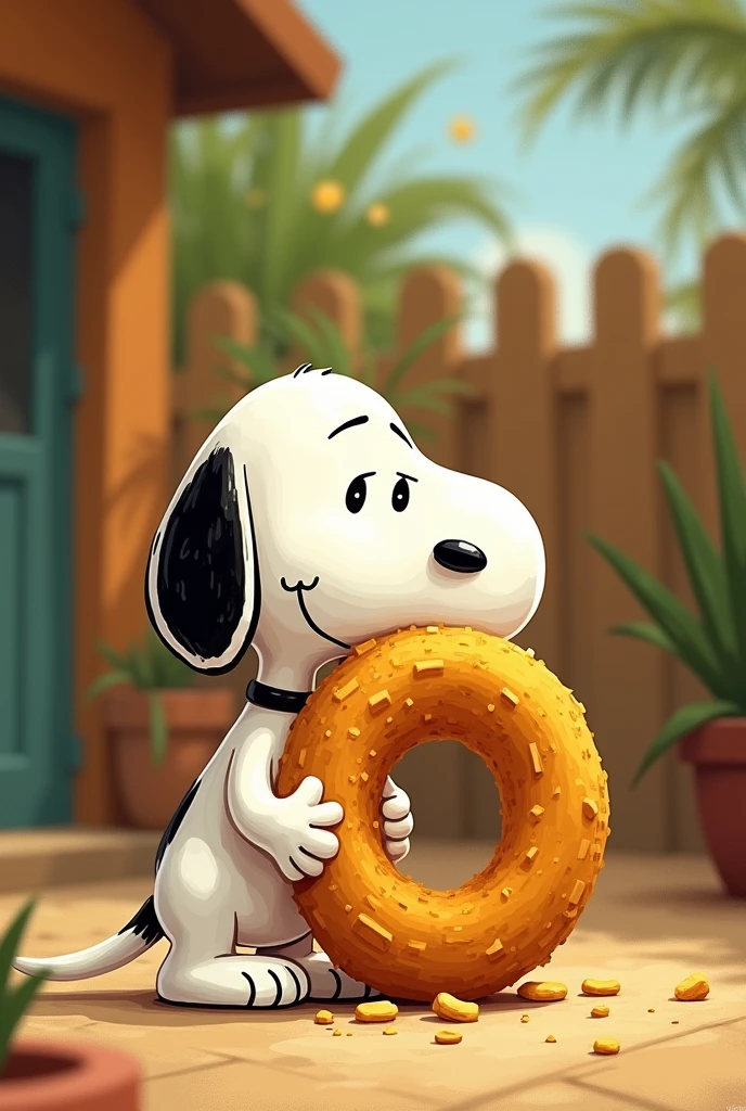 Snoopy eating patacon 