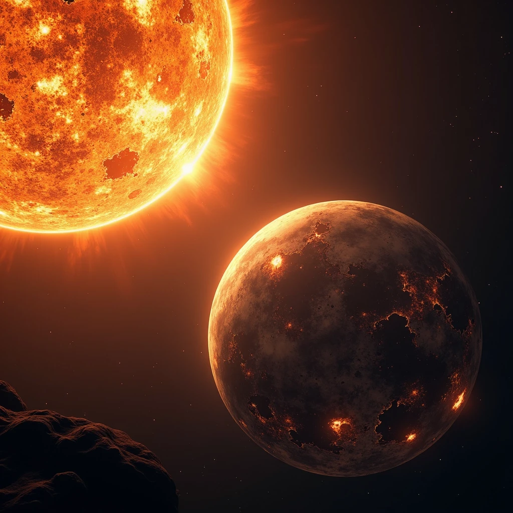 Solar destruction, moon, earth, collapse, , High Resolution, Masterpiece, Best Quality, Detail, Depth Of Field, 8K Octane, 3D Rendering, Color, 