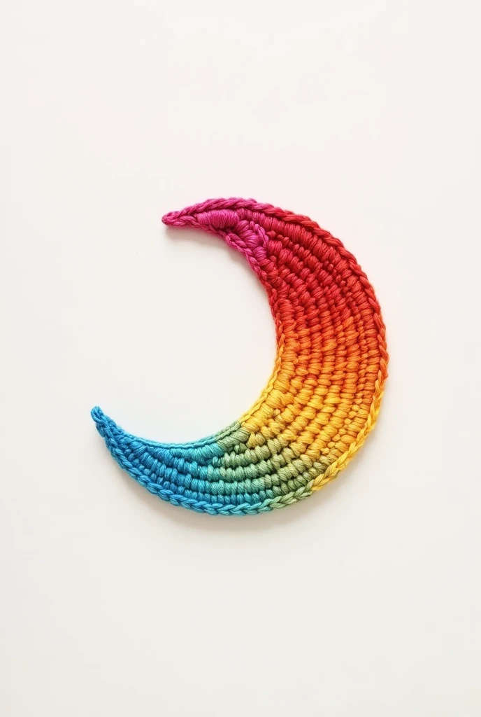 Create Logo crochet "Rainbow Moon" minimalist