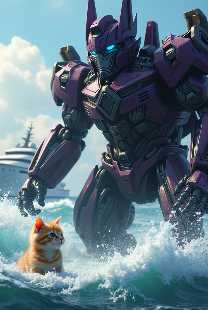 Kitten fishes out Megatron、Big head、Rough Seas、Yacht、