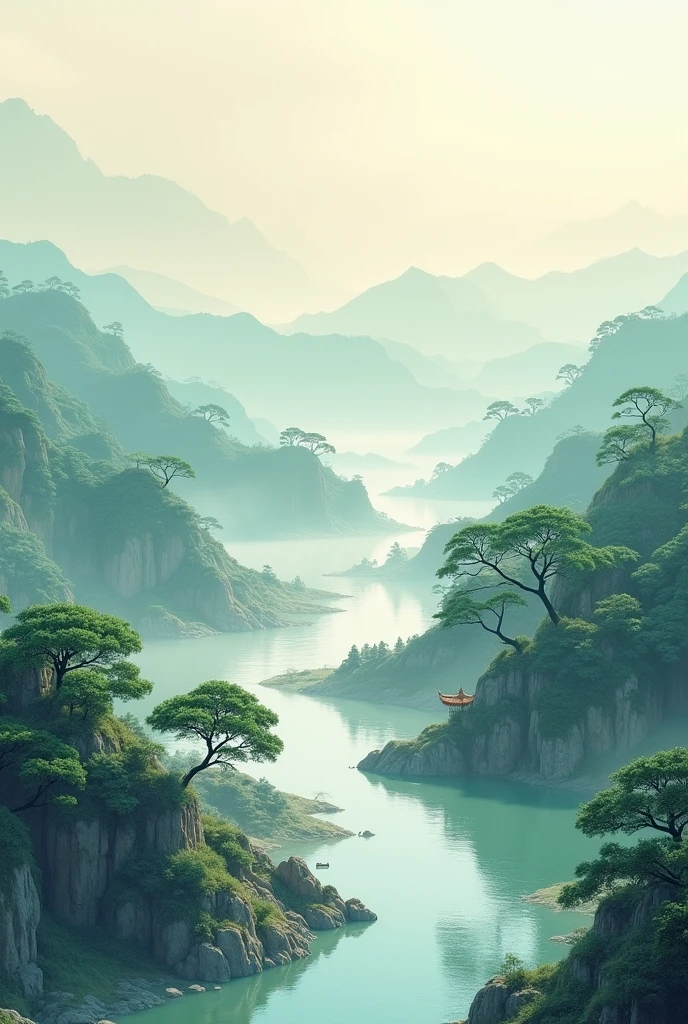 Oriental landscape representing peace