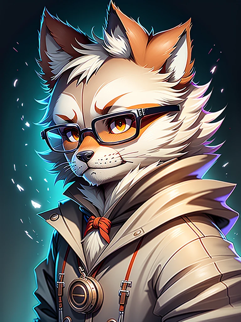 Fucking, Wolf,cute,kimono、Glasses