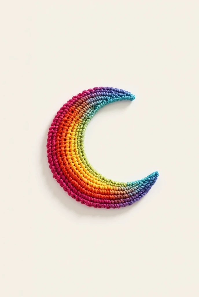 Create Logo crochet "Rainbow Moon" minimalist