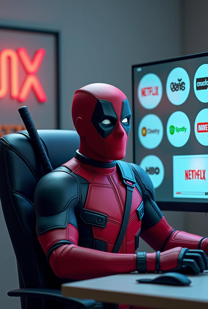 Deadpool en la computadora solo aparezca Netflix, Disney, crunchyroll, YouTube premium, IPTV, Spotify, Paramount, Max