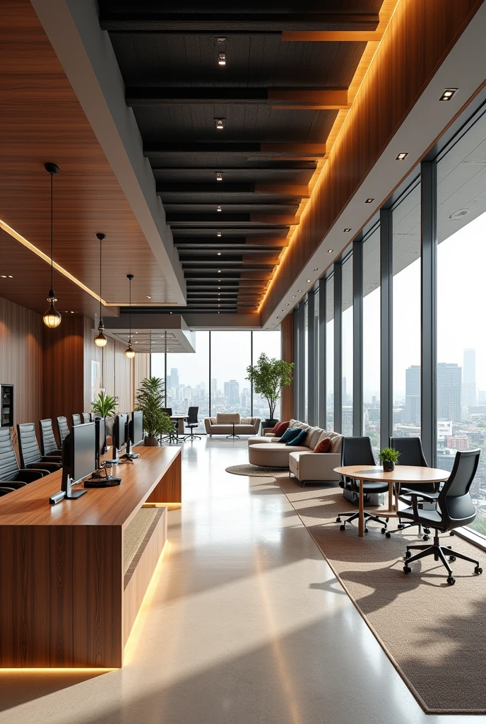 Architectural office design with all the furnitures, 3D image of V.M. GROUP LIMITED COMPANY DESIGN & BUILD