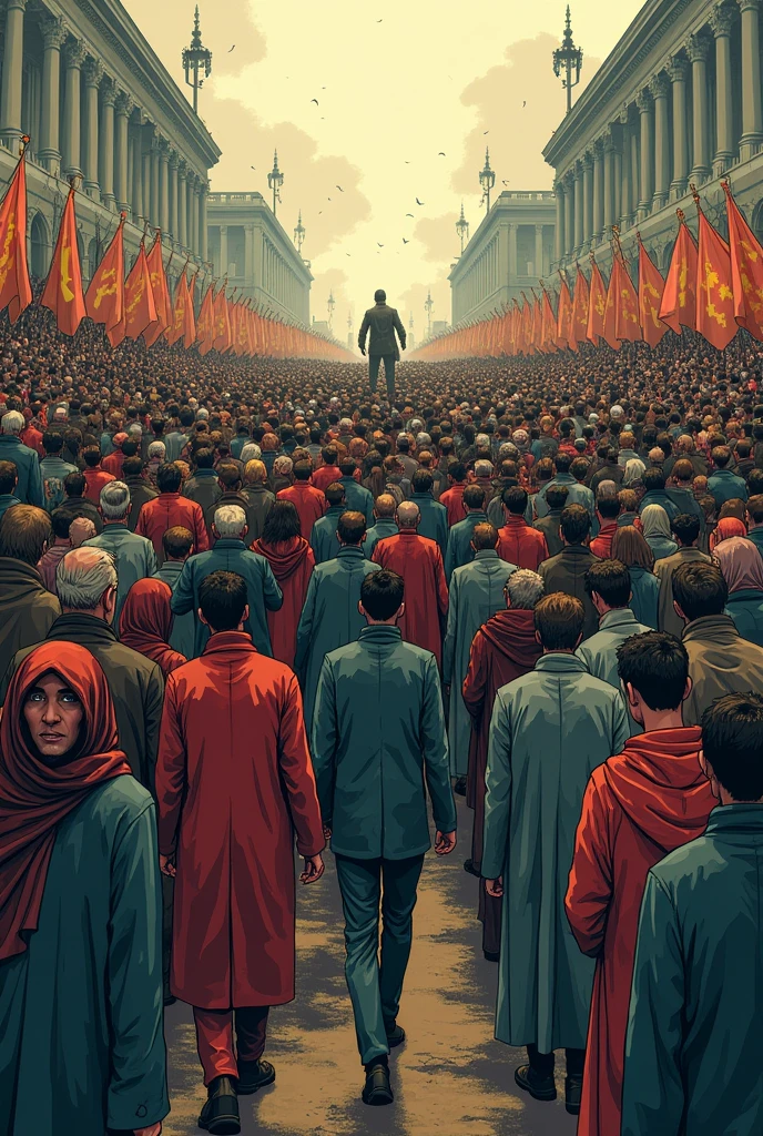 It illustrates the social classes that could not participate in the tense democracy, commenting on the problem of discrimination of each of these social sectors.