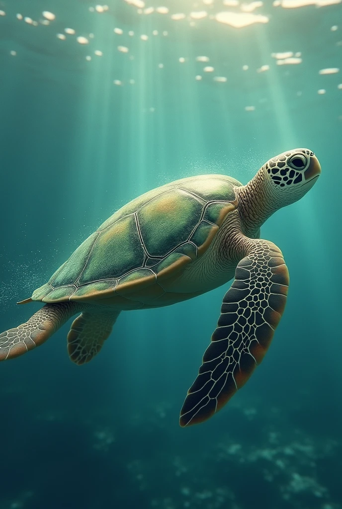 A simple Aesthetic sea animal with glitter around it sea turtle