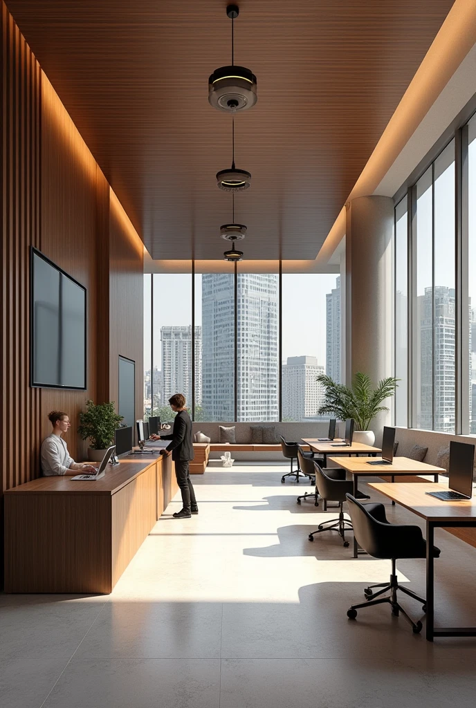 Architectural office design with all the furnitures, 3D image of V.M. GROUP LIMITED COMPANY DESIGN & BUILD